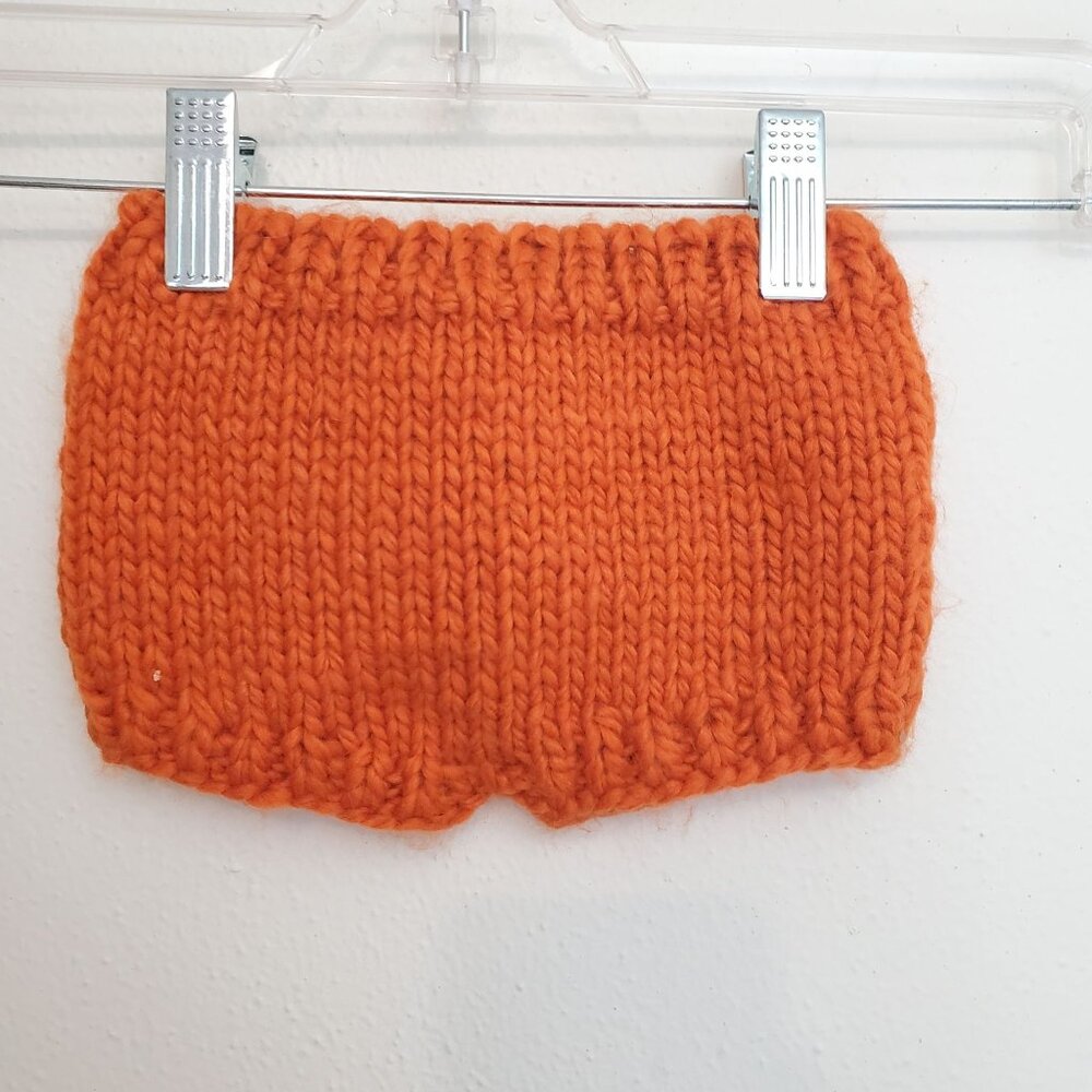 So'Dorable knit fox diaper cover, orange